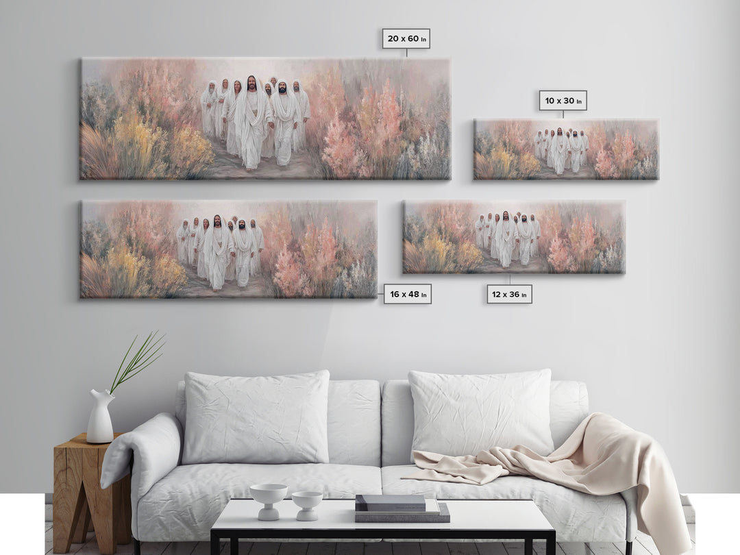 Walking In Glory | Framed Canvas Print | Christian Art Canvas | Christian Wall Art | Jesus Painting | Panoramic Art | Modern Christian Art