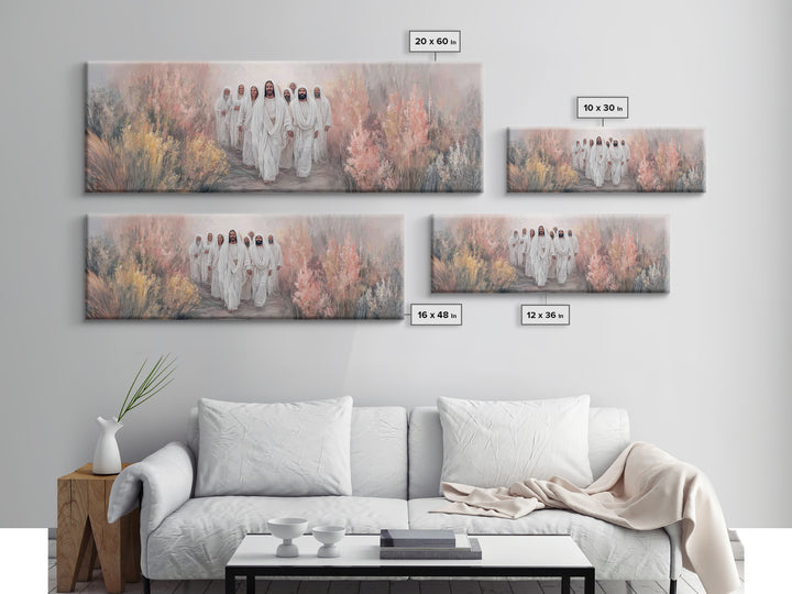 Walking In Glory | Framed Canvas Print | Christian Art Canvas | Christian Wall Art | Jesus Painting | Panoramic Art | Modern Christian Art