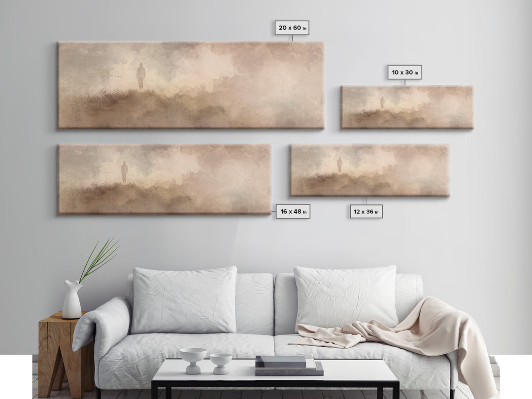 Journey Of Grace | Framed Canvas Print | Christian Art Canvas | Christian Wall Art | Jesus Painting | Panoramic Frame | Christian Gift Idea