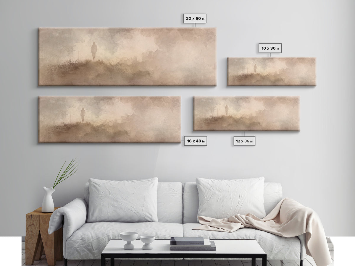 Journey Of Grace | Framed Canvas Print | Christian Art Canvas | Christian Wall Art | Jesus Painting | Panoramic Frame | Christian Gift Idea