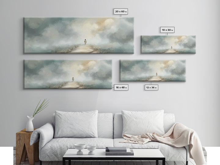 Pastoral Shepherd Calm | Framed Canvas Print | Christian Wall Art | Christian Art Canvas | Panoramic Art | Vintage Christian Art | Christma