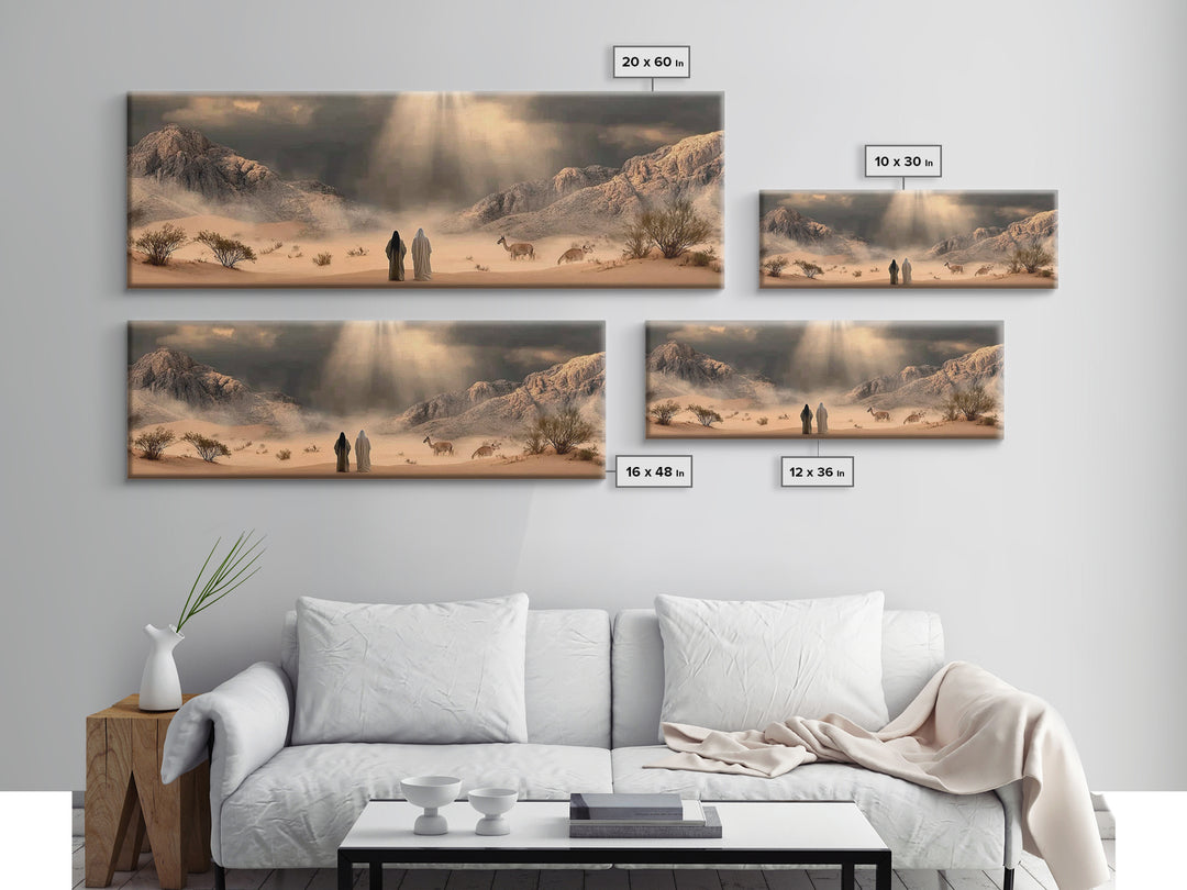 Journey Through Light – Framed Canvas Print – Panoramic Art – Christian Wall Art – Jesus Painting – Christian Art Canvas – Christian Art