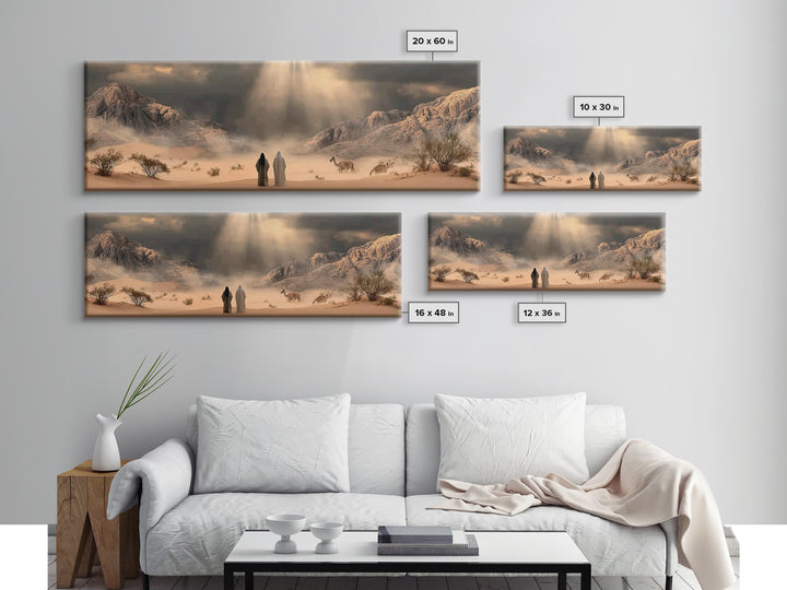 Journey Through Light – Framed Canvas Print – Panoramic Art – Christian Wall Art – Jesus Painting – Christian Art Canvas – Christian Art