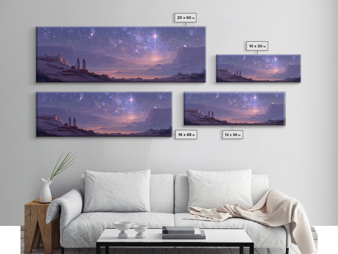 Sacred Cloud Path – Framed Canvas Print – Christian Wall Art – Christian Art Canvas – Panoramic Painting – Christian Christmas Art – Jesus