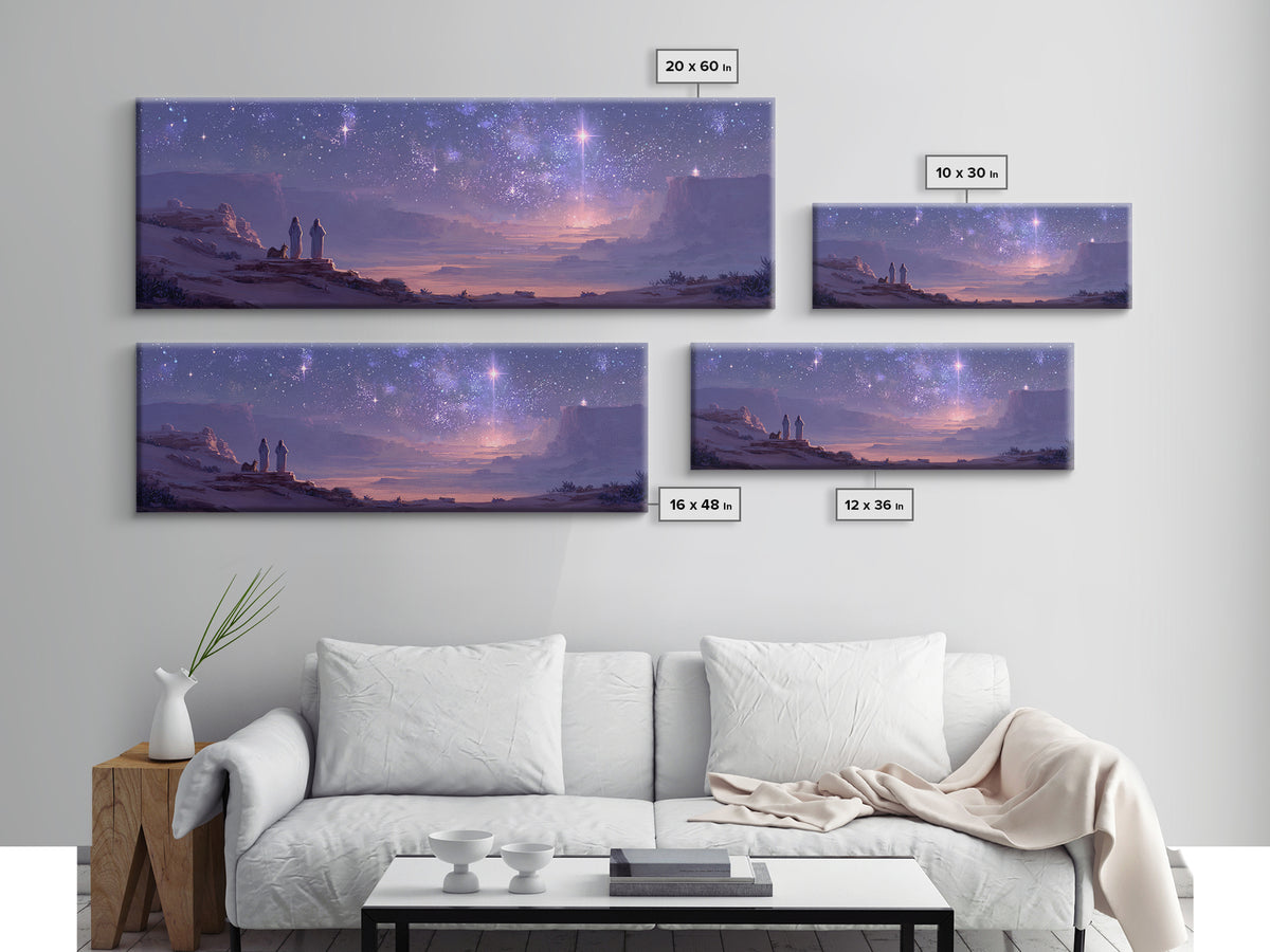 Sacred Cloud Path – Framed Canvas Print – Christian Wall Art – Christian Art Canvas – Panoramic Painting – Christian Christmas Art – Jesus