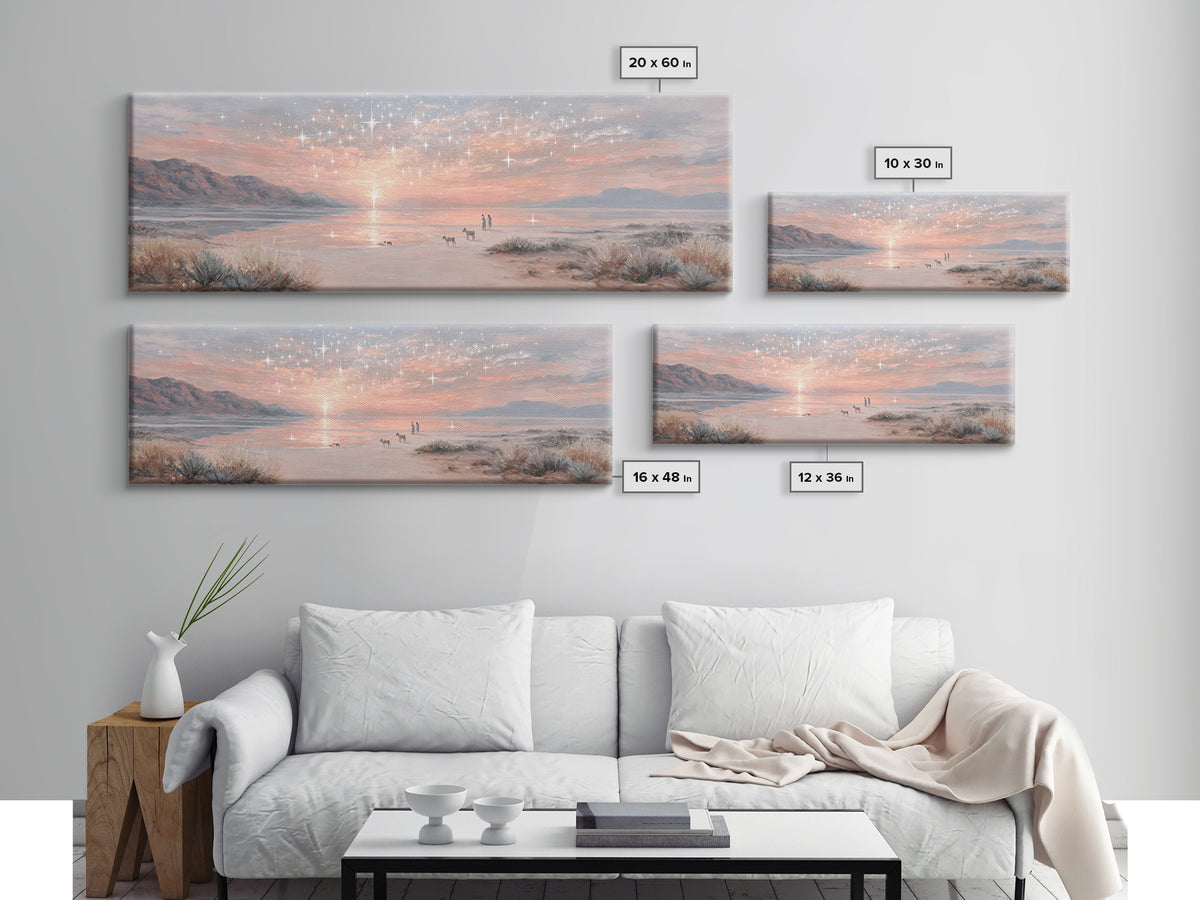 Starry Dawn Promise – Framed Canvas Print – Christian Wall Art – Panoramic Painting – Christian Art Canvas – Christmas Art – Jesus Painting