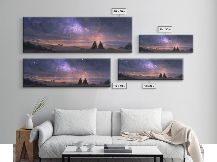 Twilight Wonder Sky, Framed Canvas Print, Panoramic Art, Christian Wall Art, Christian Art Canvas, Jesus Christmas Art, Modern Christian Ar