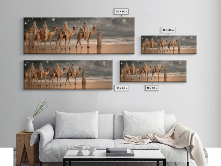 Guiding Star Journey | Framed Canvas Print | Christian Wall Art | Panoramic Print | Christian Art Canvas | Christmas Art | Christian Painti