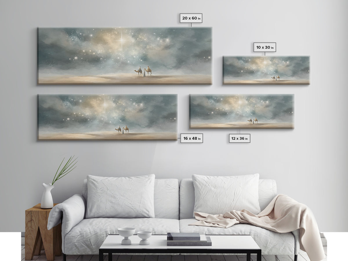 Heaven’s Bright Signal – Framed Canvas Print – Panoramic Art – Christian Wall Art – Christian Art Canvas – Jesus Christmas Art – Christian