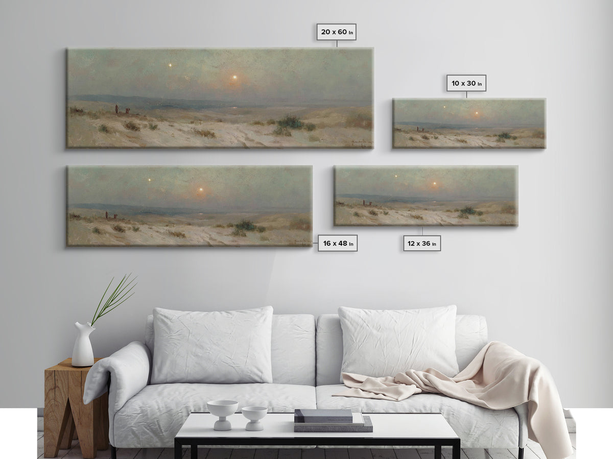 Hills of Holy Light, Framed Canvas Print, Panoramic Art, Christian Christmas Art, Christian Wall Art, Christian Art Canvas, Jesus Painting