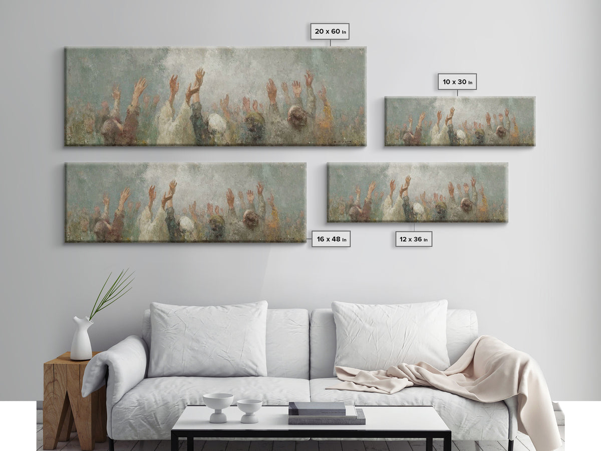 Cloudborne Worship - Framed Canvas Print - Christian Art Canvas - Panoramic Frame - Christian Painting - Christian Wall Art - Christian Gif