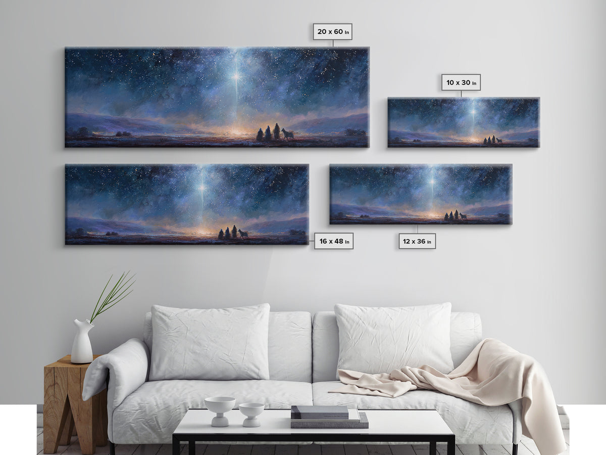 Star Of Messiah | Framed Canvas Print | Panoramic Wall Art | Christian Art Canvas | Christmas Art Prints | Christian Painting | Christian D