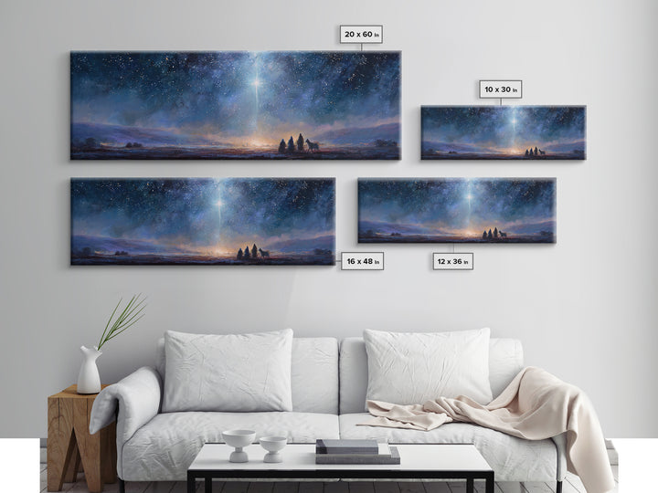 Star Of Messiah | Framed Canvas Print | Panoramic Wall Art | Christian Art Canvas | Christmas Art Prints | Christian Painting | Christian D