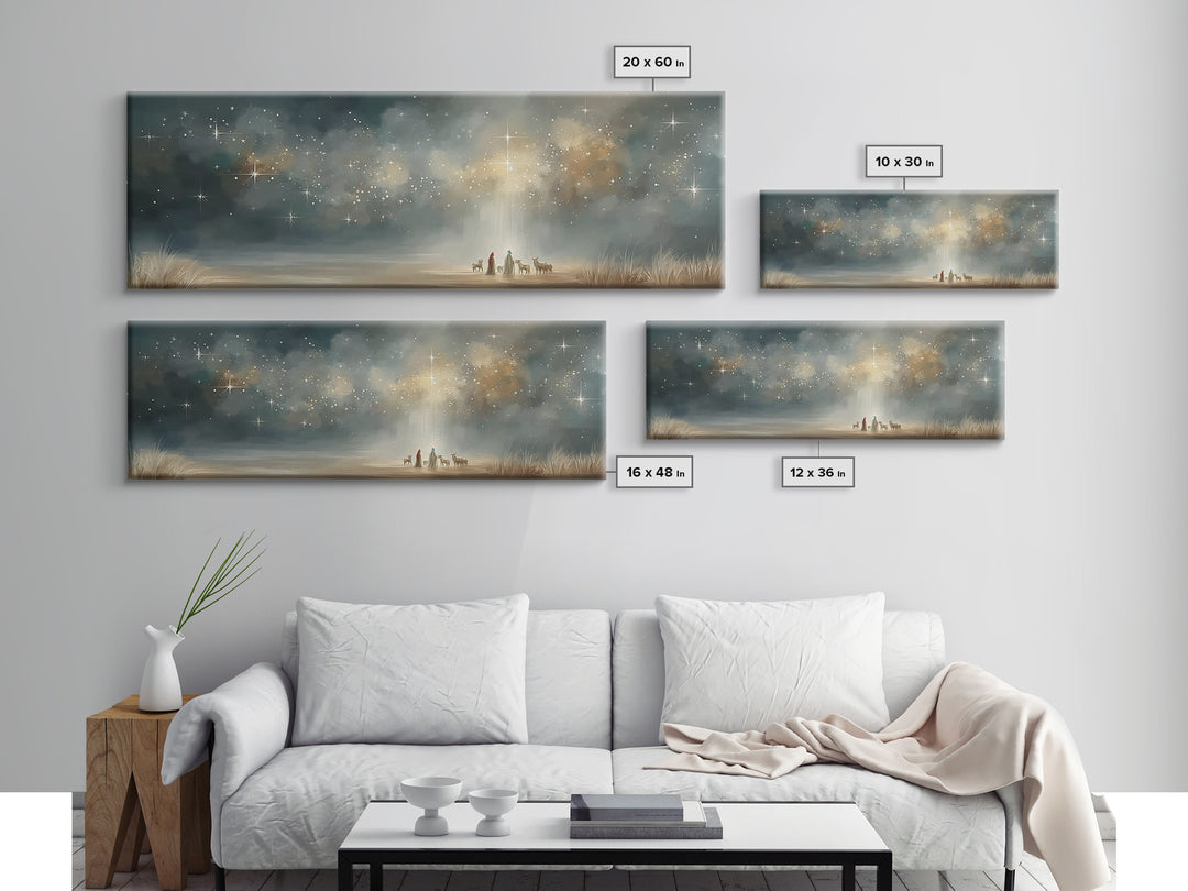 Starlit Calling – Framed Canvas Print – Panoramic Wall Art – Christian Art Canvas – Christmas Art – Christian Paintings – Christian Gift Id