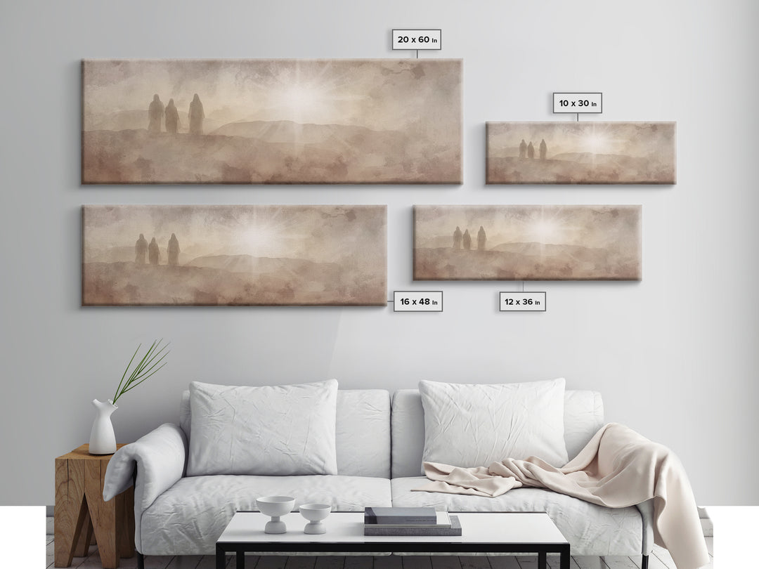 Desert Disciples – Framed Canvas Print – Panoramic Wall Art – Christian Art – Christian Art Canvas – Christian Painting – Unique Christian