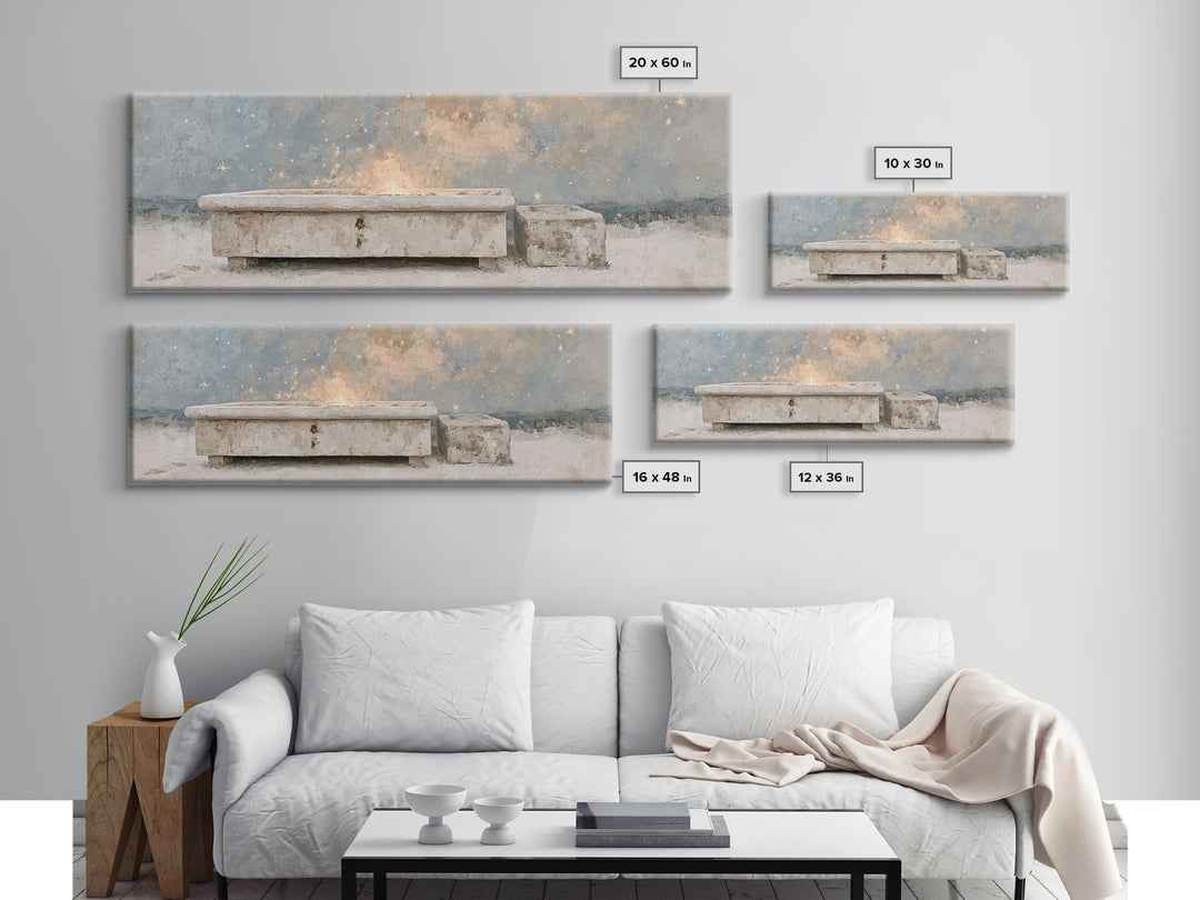 Blessings Of The Shore – Framed Canvas Print – Jesus Painting – Panoramic Art – Christian Wall Art – Christian Art Canvas