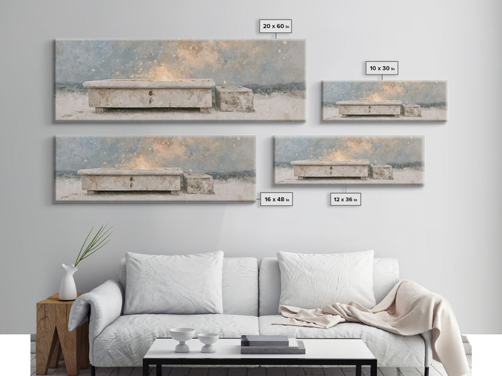 Blessings Of The Shore – Framed Canvas Print – Jesus Painting – Panoramic Art – Christian Wall Art – Christian Art Canvas