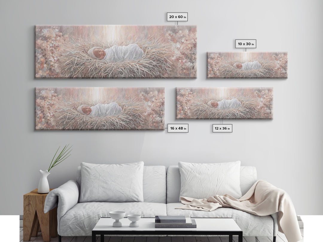 Heavenly Dawn Light – Framed Canvas Print – Christian Wall Art – Christian Art Canvas – Jesus Christmas Art – Panoramic Art – Christian Dec