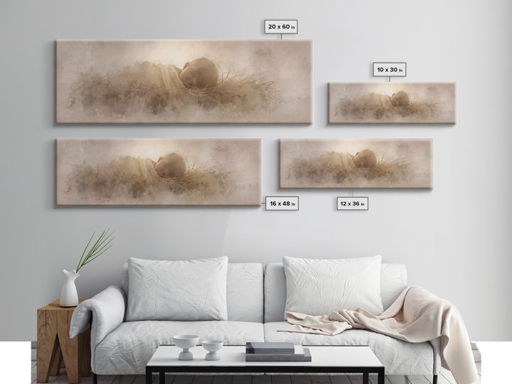 Sacred Infant Calm – Framed Canvas Print – Christian Christmas Art – Christian Art Canvas – Minimalist Christian Art – Panoramic Print – Ch