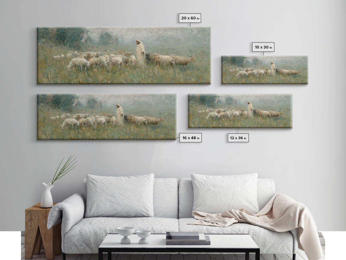 Glory In The Meadow | Framed Canvas Print | Christian Wall Art | Christian Painting | Christian Art Canvas | Panoramic Art | Christian Home