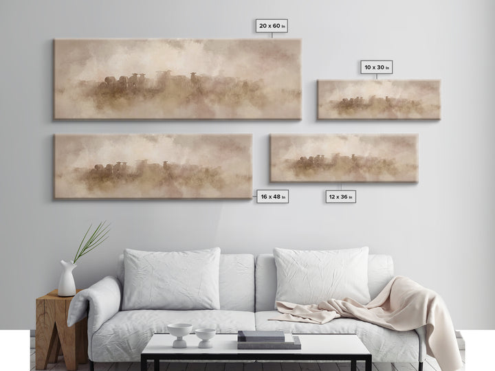 Shepherd’s Quiet Watch, Framed Canvas Print, Christian Wall Art, Christian Art Canvas, Jesus Painting, Panoramic Painting, Christian Christ