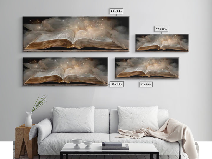 Light Of Wisdom, Framed Canvas Print, Christian Wall Art, Christian Art Canvas, Panoramic Art, Christian Painting, Christmas Art