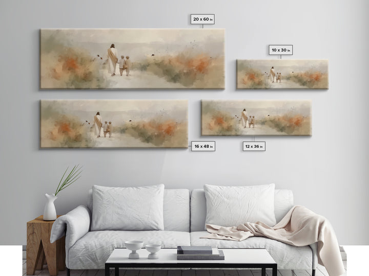 Light Of The Way | Framed Canvas Print | Panoramic Frame | Christian Art | Jesus Painting | Christian Wall Art
