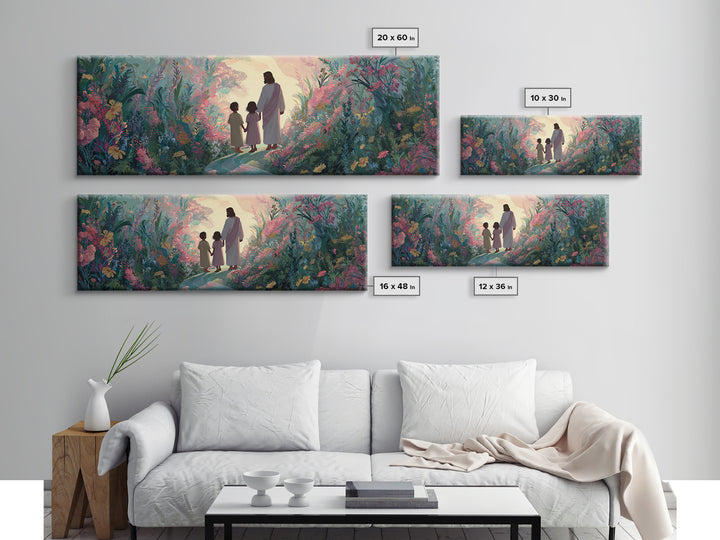 Garden Of Promise – Framed Canvas Print – Panoramic Art – Christian Painting – Jesus Art Print – Christian Wall Art
