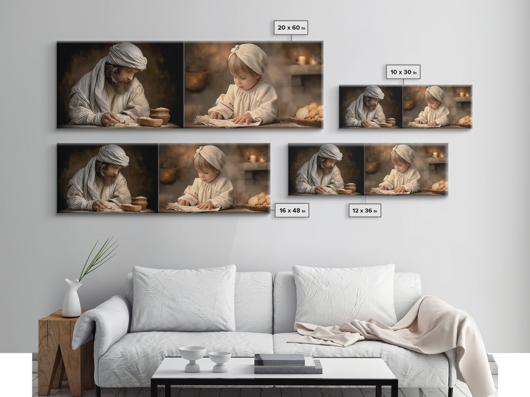 The Shining Gift, Framed Canvas Print, Panoramic Art, Christian Art Canvas, Christian Wall Art, Christian Decor, Jesus Painting, Christmas