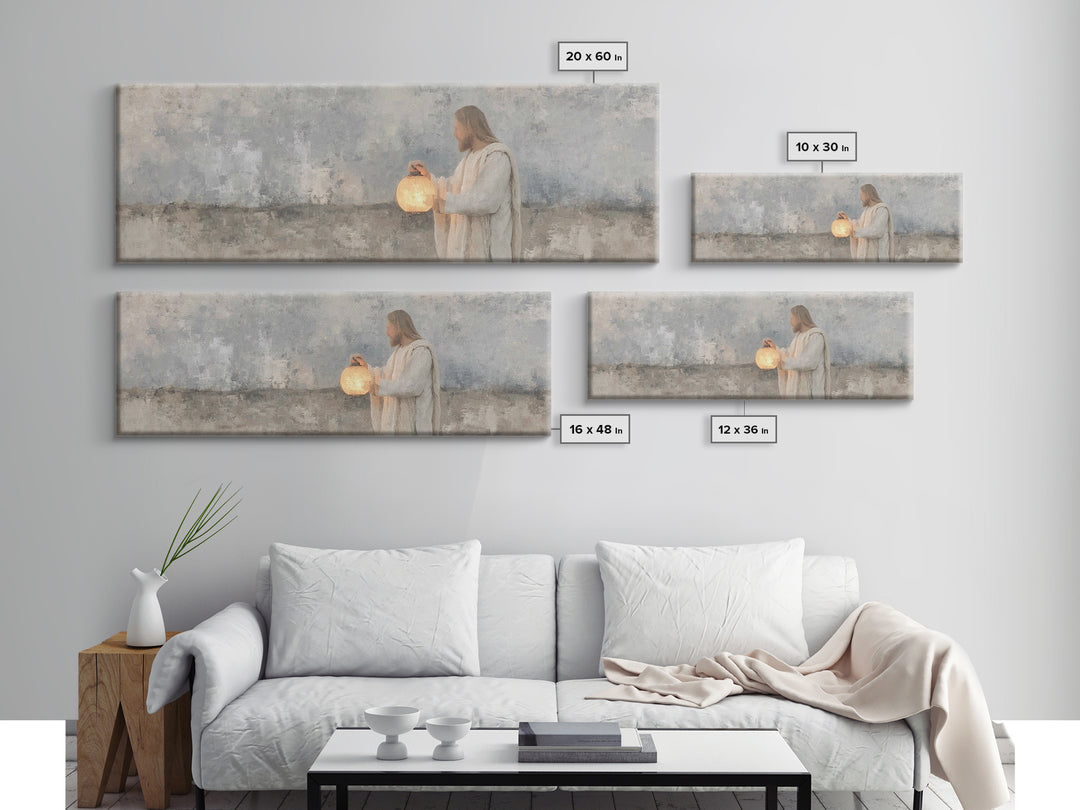 Radiant Night Walk – Framed Canvas Print – Christian Art Canvas – Panoramic Painting – Christian Wall Art – Christian Decor – Christmas Art