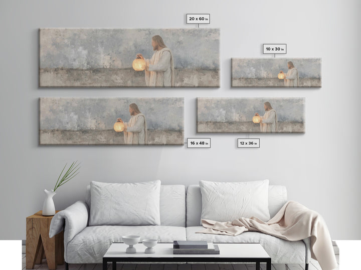 Radiant Night Walk – Framed Canvas Print – Christian Art Canvas – Panoramic Painting – Christian Wall Art – Christian Decor – Christmas Art