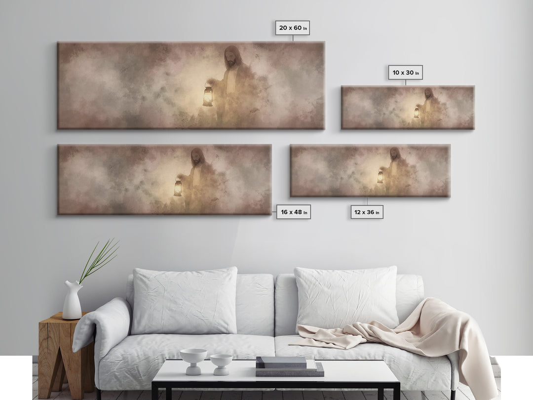 Guiding Night Hope | Framed Canvas Print | Panoramic Wall Art | Christian Art Canvas | Jesus Painting | Christian Decor | Christmas Art | C