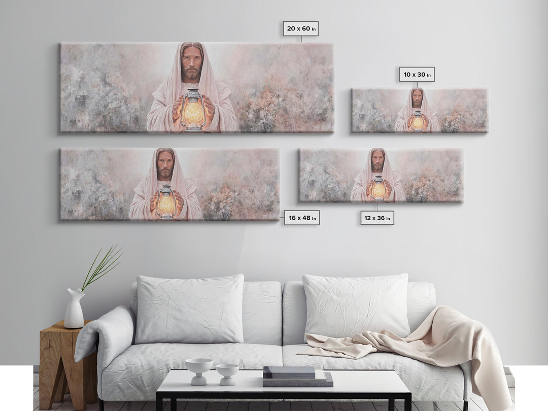 Radiant Mercy Glow, Framed Canvas Print, Panoramic Print, Christian Art Canvas, Christian Wall Art, Jesus Painting, Christian Decor, Christ