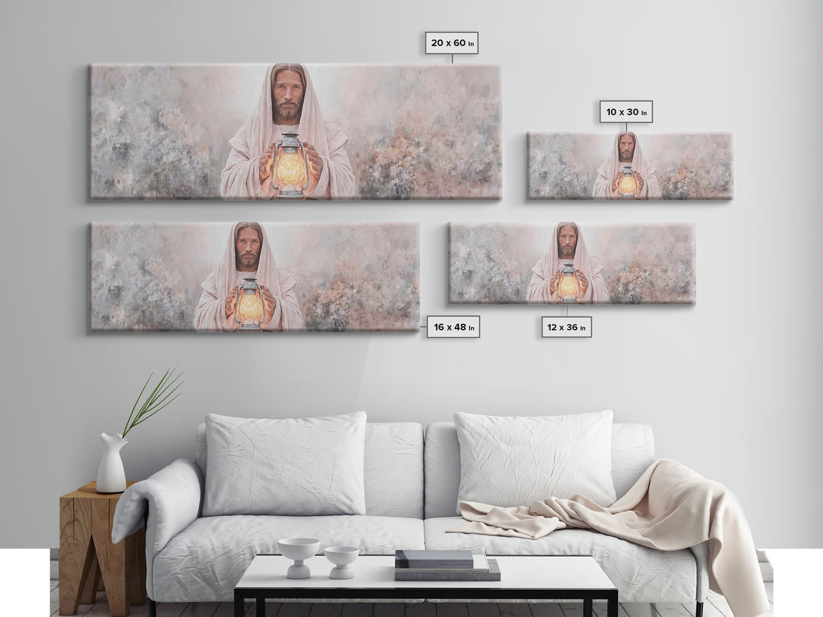 Radiant Mercy Glow, Framed Canvas Print, Panoramic Print, Christian Art Canvas, Christian Wall Art, Jesus Painting, Christian Decor, Christ