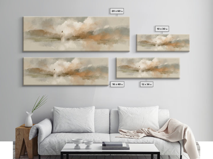 Light Of Peace | Framed Canvas Print | Panoramic Wall Art | Christian Art Canvas | Jesus Painting | Christian Christmas Art | Christian Dec