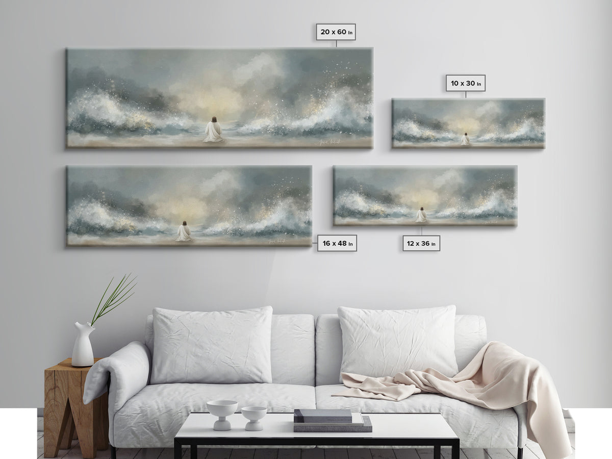 Dawn Of Glory | Framed Canvas Print | Panoramic Art | Christian Wall Art | Jesus Painting | Christian Art Print | Christian Christmas Art