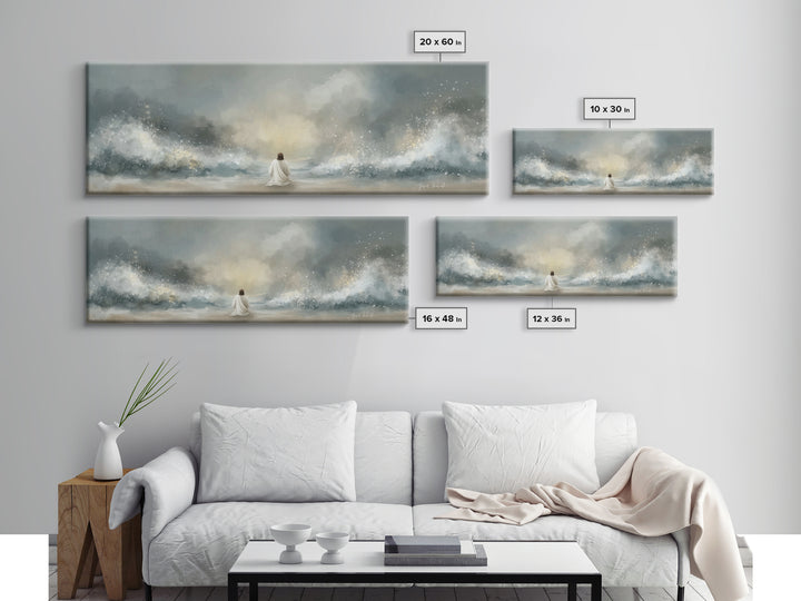 Dawn Of Glory | Framed Canvas Print | Panoramic Art | Christian Wall Art | Jesus Painting | Christian Art Print | Christian Christmas Art