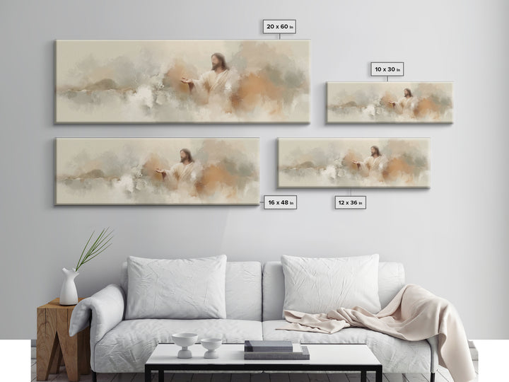 Sacred Invitation – Framed Canvas Print – Panoramic Print – Christian Art – Jesus Painting – Christian Wall Art – Unique Christian Art