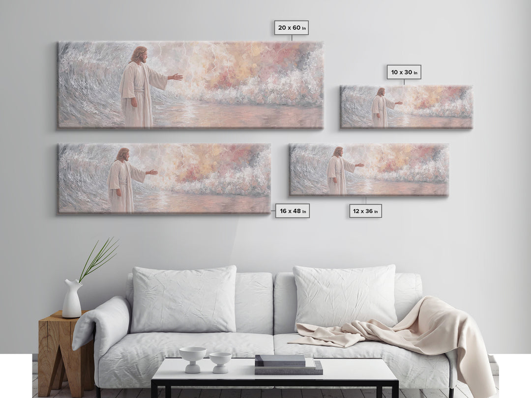 Light Of Hope – Framed Canvas Print – Panoramic Painting – Christian Art Canvas – Christian Wall Art – Jesus Painting – Subtle Christian Ar