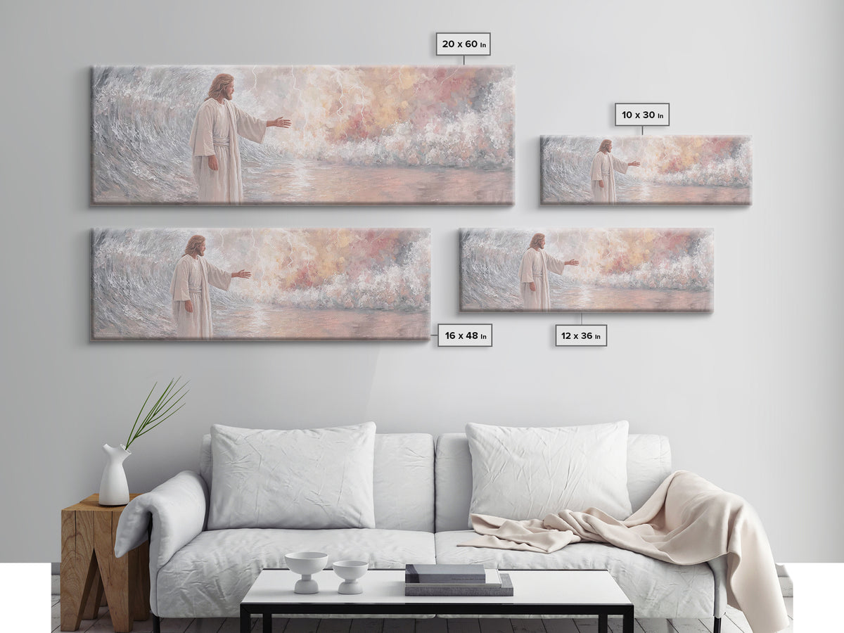 Light Of Hope – Framed Canvas Print – Panoramic Painting – Christian Art Canvas – Christian Wall Art – Jesus Painting – Subtle Christian Ar