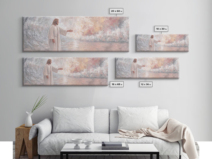 Light Of Hope – Framed Canvas Print – Panoramic Painting – Christian Art Canvas – Christian Wall Art – Jesus Painting – Subtle Christian Ar