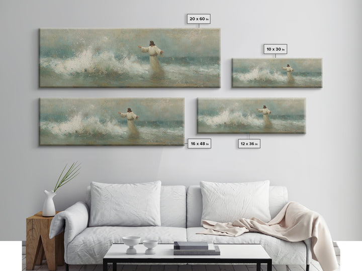 Holy Wonder, Framed Canvas Print, Panoramic Frame, Christian Wall Art, Jesus Painting, Christian Art Print, Christian Christmas Art
