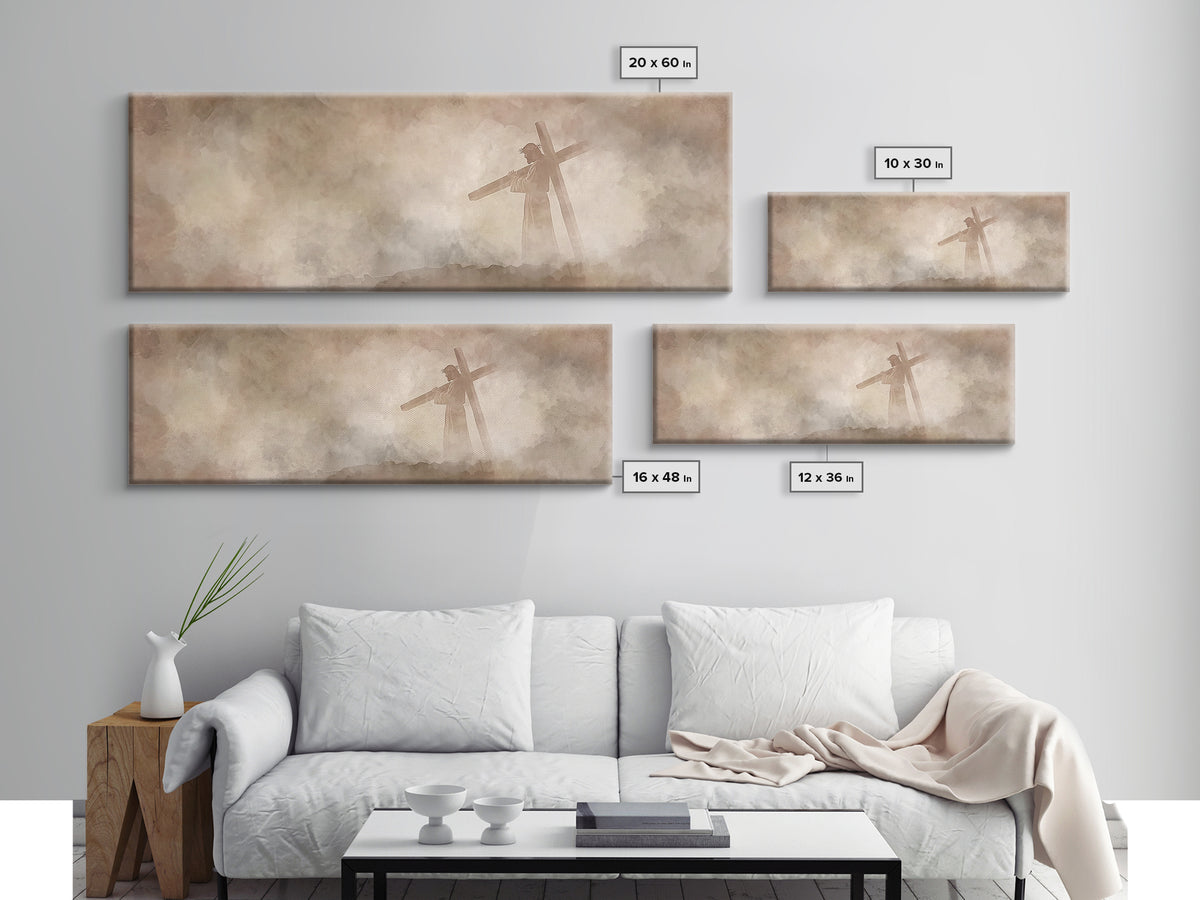 Path Of Mercy – Framed Canvas Print – Panoramic Print – Christian Art – Jesus Painting – Modern Christian Art – Christian Wall Art