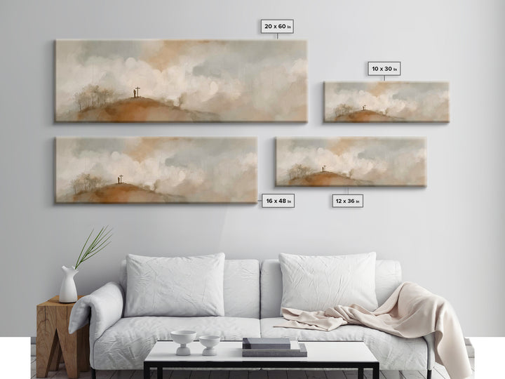 Cross Of Promise | Framed Canvas Print | Panoramic Art | Christian Art Canvas | Christian Wall Art | Jesus Painting | Christian Art