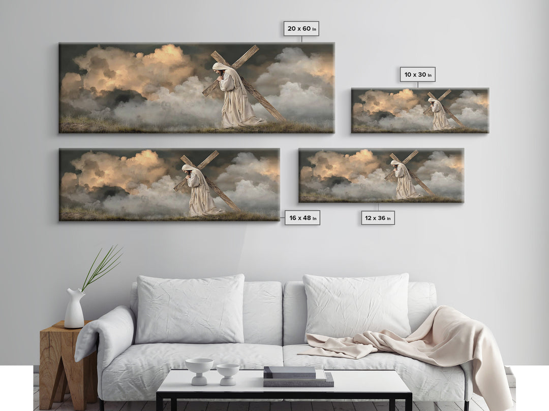 Path Of Mercy – Framed Canvas Print – Christian Wall Art – Jesus Painting – Panoramic Art – Christian Art Canvas – Christian Decor
