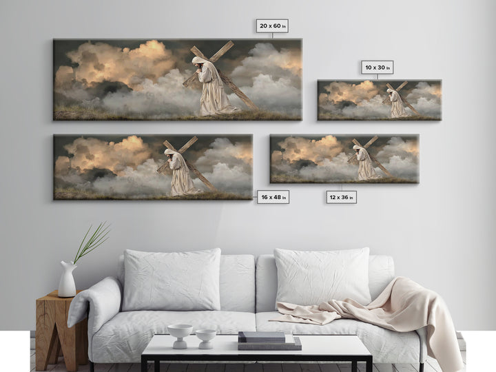 Path Of Mercy – Framed Canvas Print – Christian Wall Art – Jesus Painting – Panoramic Art – Christian Art Canvas – Christian Decor