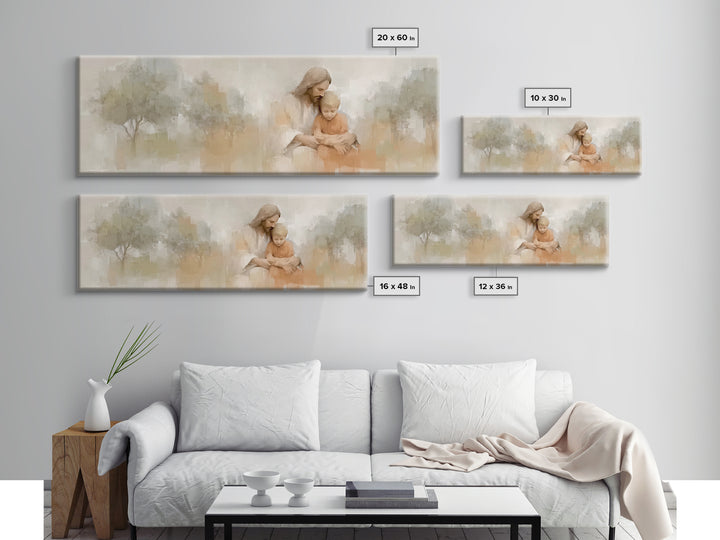 Gentle Teaching – Framed Canvas Print – Christian Wall Art – Christian Art Canvas – Panoramic Print – Jesus Painting – Christian Decor