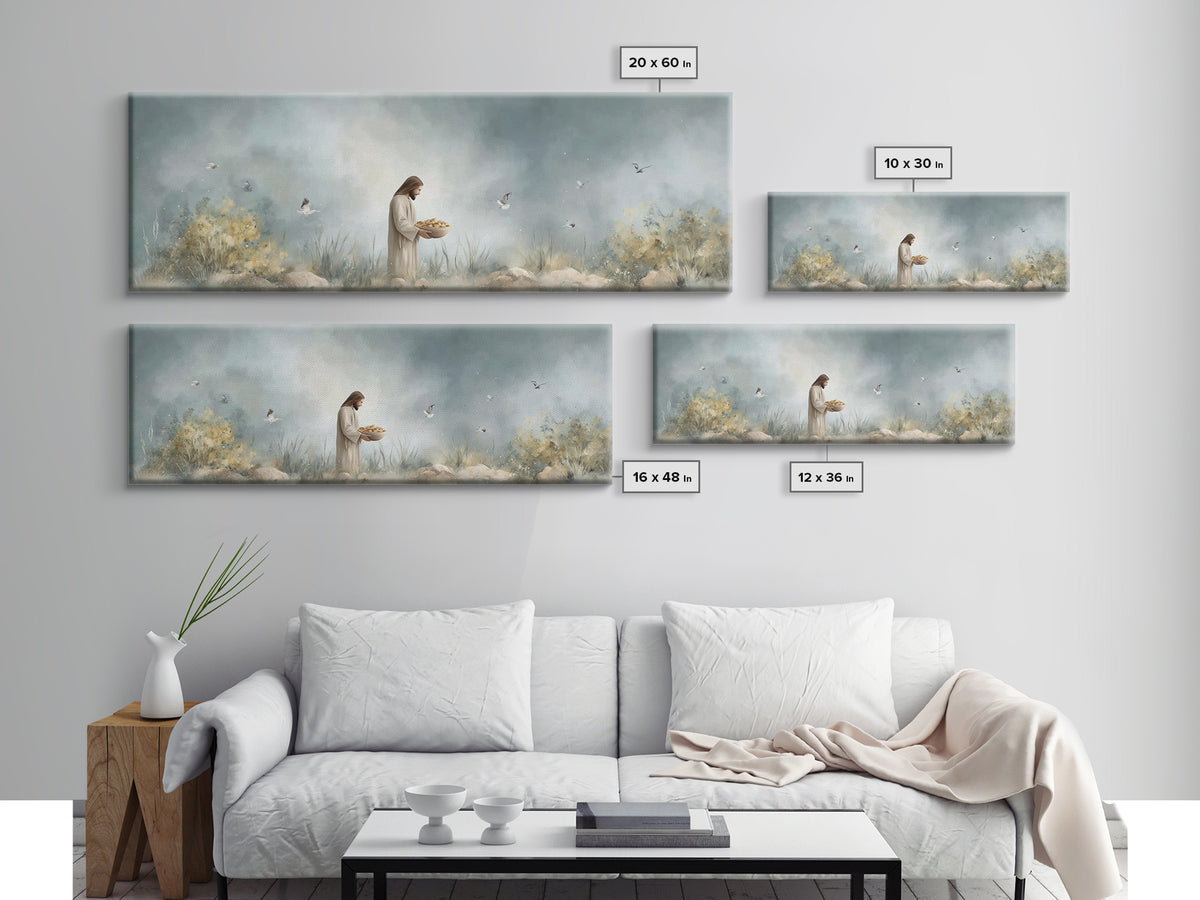 Gift Of Abundance – Framed Canvas Print – Christian Art Canvas – Panoramic Frame – Christian Wall Art – Jesus Painting – Christian Art
