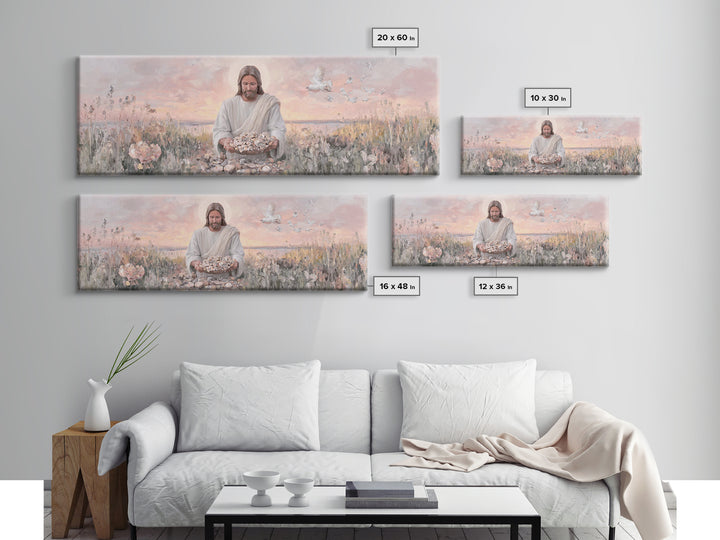 Morning Of Mercy, Framed Canvas Print, Christian Art, Jesus Painting, Panoramic Print, Christian Wall Art, Christian Art Canvas