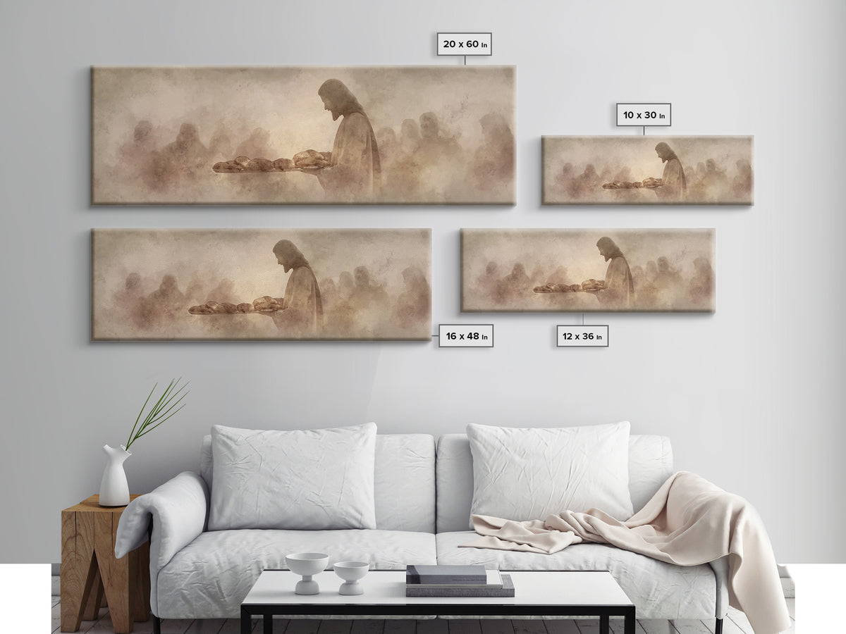 Sacred Offering | Framed Canvas Print | Christian Art Canvas | Panoramic Art | Jesus Painting | Christian Wall Art | Christian Gift